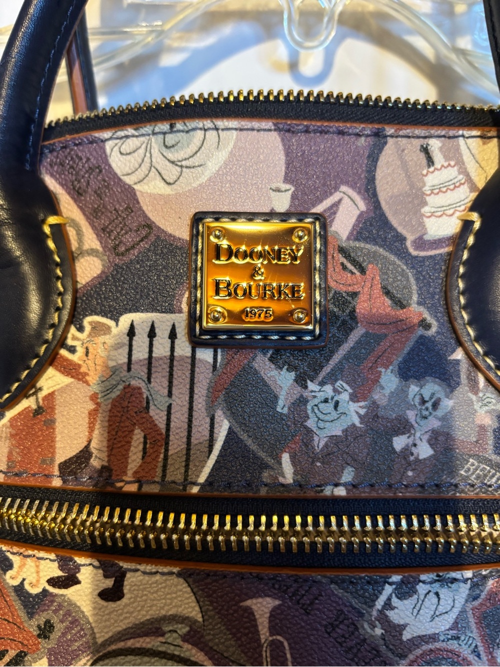 Dooney & Bourke Haunted Mansion Satchel with Navy Trim - Picture 7 of 13